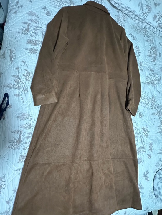 Spense Brown Suede-Look Button Jacket - Picture 3 of 15